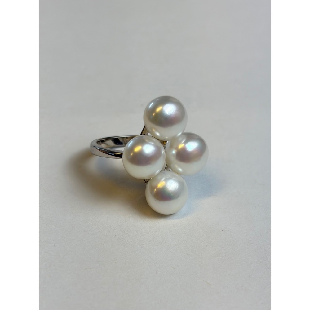Honora Pearl Cluster Ring Size 5.5 925 Sterling Silver Cocktail 4 Stone White